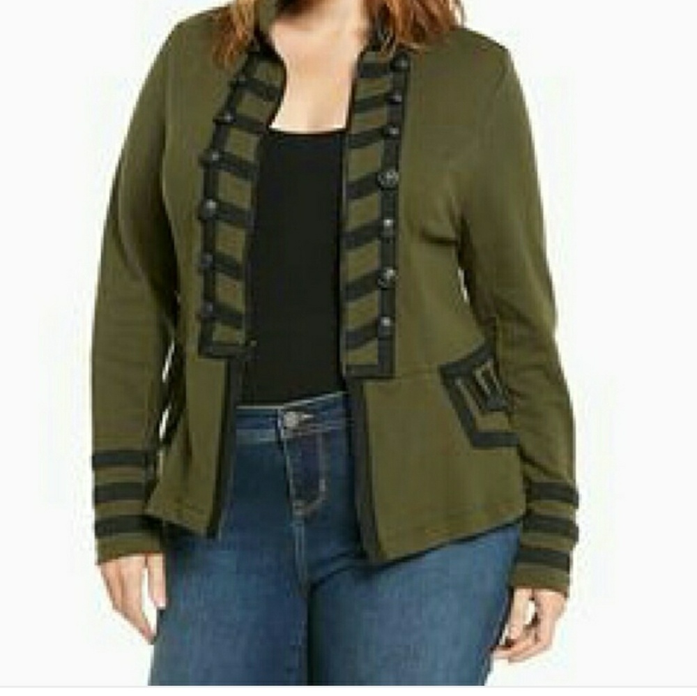 Olive green military jacket